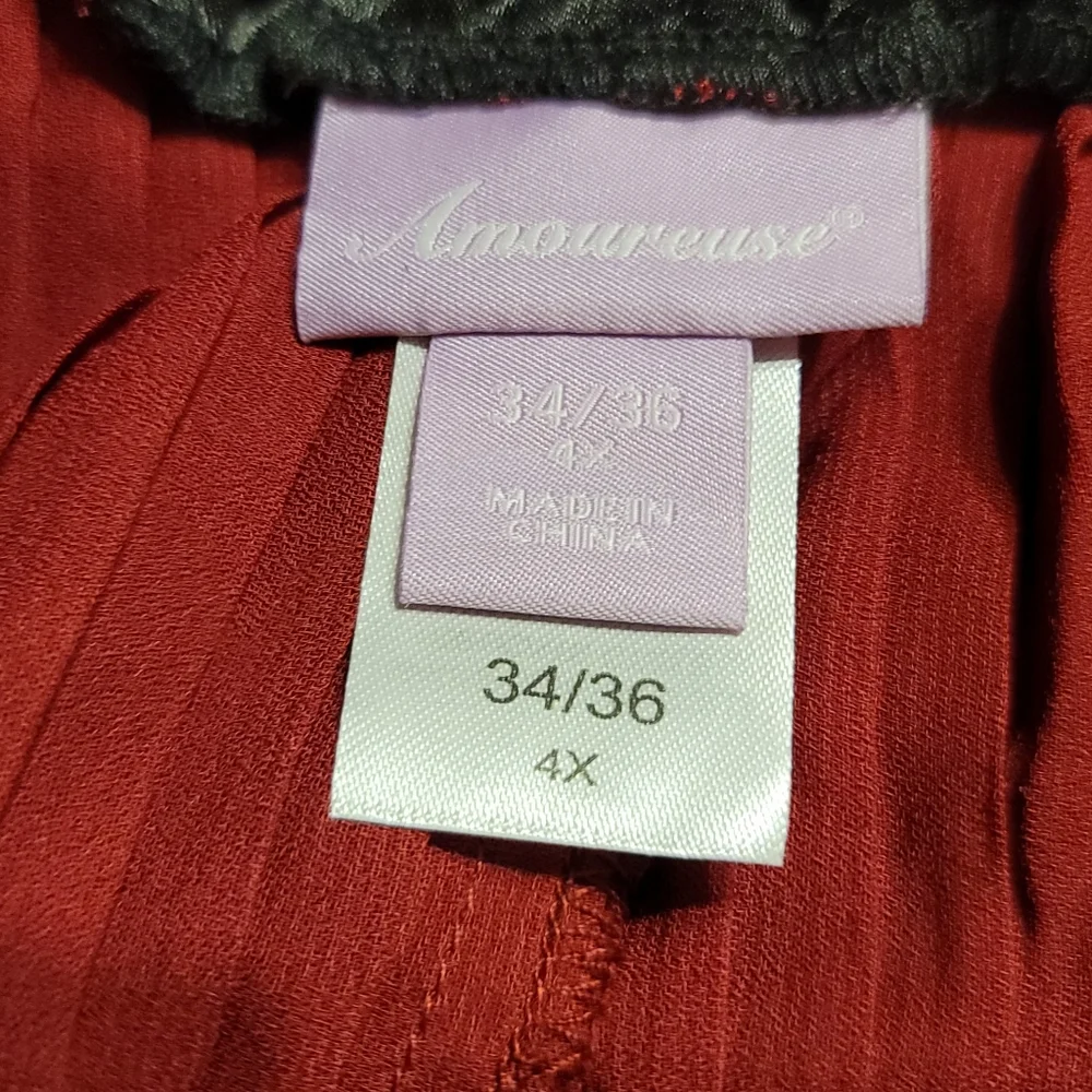 PLUS Size 4x Sheer Pleated Flirty Sexy Nightie Lounge Short Gown - Picture 4 of 10